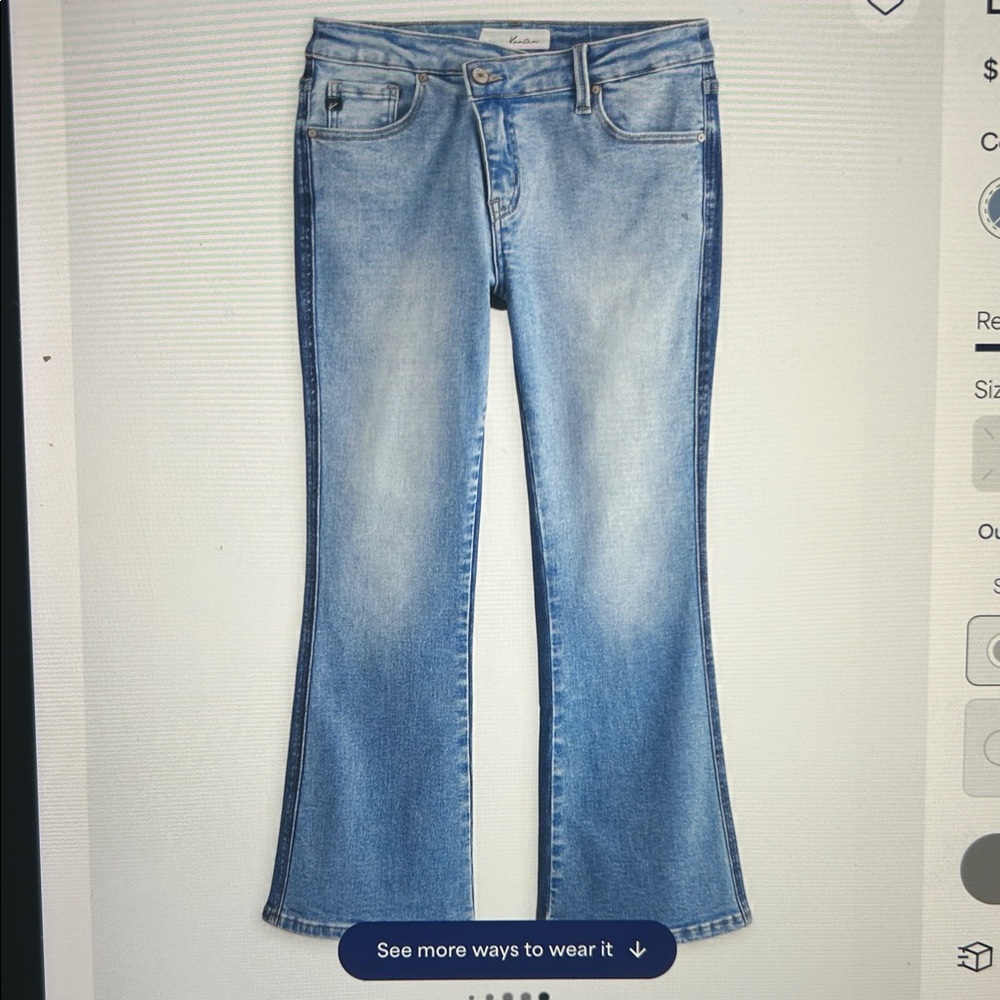 KanCan Lia Mid Rise Cropped Flare Jean